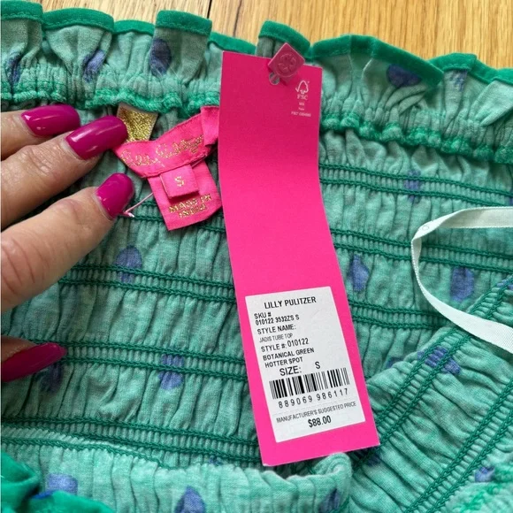 Lilly Pulitzer botanical green hotter, spot set - Picture 3 of 4